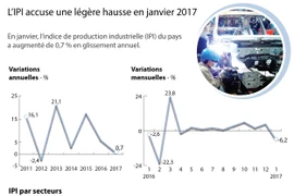 L’IPI accuse une légère hausse en janvier 2017 