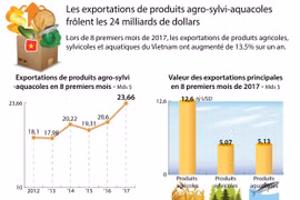 [Infographie] Les exportations de produits agro-sylvi-aquacoles frôlent les 24 Mds $