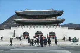 Des Sud-Coréens à Séoul. Photo: Xinhua/VNA 