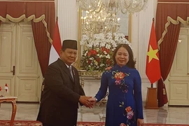 La vice-présidente vietnamienne, Vo Thi Anh Xuân, et le président indonésien, Prabowo Subianto. Photo: VNA