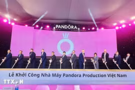Cérémonie de mise en chantier de l'usine de Pandora à Binh Duong. Photo: VNA