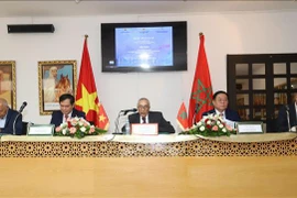 Les intervenants lors du séminaire, dans la capitale Rabat, le 31 mai. Photo : VNA 
