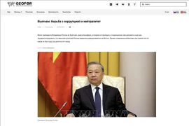 Capture d’écran de l’article "Vietnam : lutte contre la corruption et neutralité" paru sur geofor.ru.