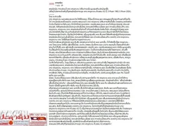 Article sur le journal lao Pasaxon. Photo: Capture d’écran 