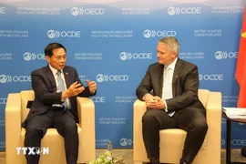 Le ministre ministre vietnamien des Affaires étrangères Bui Thanh Son (à gauche) et le secrétaire général de l’OCDE, Mathias Cormann. Photo: VNA