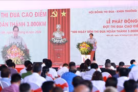 Le Premier ministre Pham Minh Chinh s’exprime lors de la cérémonie, à Dak Lak, le 18 août. Photo: VNA
