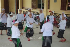 Dans un des clubs de gong dans la commune de Giai Xuân, district de Tân Ky, province de Nghê An. Photo: VNA