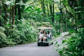 Les touristes visitant le complexe de villégiature Melia Ba Vi, dans le district de Ba Vi, à Hanoi. Photo: hanoimoi.com.vn