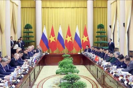 Entretien entre le président vietnamien Tô Lâm et le président russe Vladimir Poutine, à Hanoi, le 20 juin. Photo: VNA