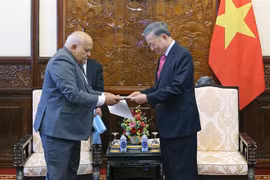 Le président Tô Lâm (à droite) recevant les lettres de félicitations du général Raul Castro Ruz, du premier secrétaire du Comité central du Parti communiste cubain et président cubain Miguel Díaz-Canel Bermudez au président Tô Lâm. Photo: VNA