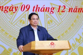 Le Premier ministre Pham Minh Chinh s’exprime lors de la 10e réunion du du Conseil central d’émulation et de récompense, à Hanoi, le 9 décembre. Photo : VNA