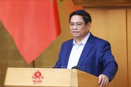 Le Premier ministre Pham Minh Chinh s’exprime lors de la réunion ordinaire d’octobre du gouvernement, à Hanoi, le 9 novembre. Photo : VNA