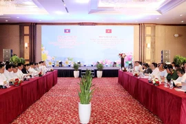 Vue de la conférence d’évaluation à mi-parcours, dans la province de Nghê An (Centre), le le 16 août. Photo: nghean.gov.vn