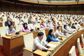 Les députés de l’Assemblée nationale votent sur la Loi sur la capitale (amendée) Photo : VNA