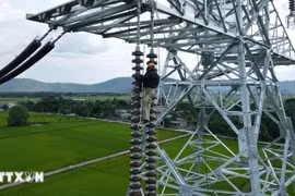 La ligne de transport d’électricité 500 kV circuit 3 traverse neuf provinces. Photo : VNA