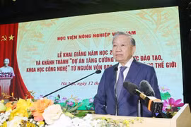Le secrétaire général du Parti et président de la République Tô Lâm lors de l’événement, à l’Académie des sciences agricoles du Vietnam, le 12 octobre. Photo: VNA
