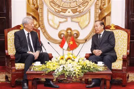 Le vice-PM Truong Hoa Binh reçoit son homologue singapourien Teo Chee Hean