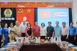 Une délégation de la "Centrale des Travailleurs Cubains" à Ninh Binh 
