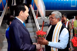 Le président Tran Dai Quang est arrivé en Inde