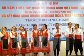 Un meeting en l'honneur du 65e anniversaire de l'établissement des relations diplomatiques Vietnam-Bulgarie. (Photo: Mạnh Linh/VNA)
