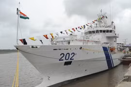 Le navire Samudra Paheredar des Gardes-côte indiens. Photo : VNA