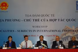 Colloque international intitulé «Les localités - Sujets de la coopération internationale», le 13 août à Hanoi. Photo : Minh Hanh/CVN/VNA