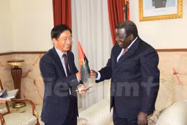 Le gouverneur de la capitale de l'Angola, Graciano Francisco Domingos et l'ambassadeur du Vietnam Do Ba Khoa. (Source: VNA)