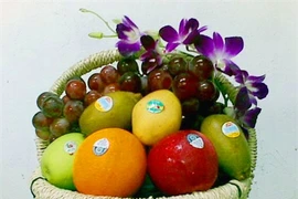 Pour le Têt de la Chèvre, les paniers-cadeaux de fruits et de légumes bios ont la cote. (Source : VNA)