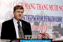 Le consul général de Russie à Ho Chi Minh-Ville, Anatoly Vassilievich Borovik, consul général de Russie à Ho Chi Minh-Ville prend la parole lors de la cérémonie. (Source: VNA)