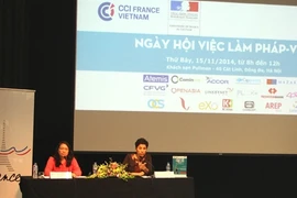 Conférence de presse pour présenter le Forum de l’emploi France-Vietnam 2014, le 11 novembre à Hanoi. Photo : Mai Huong/CVN