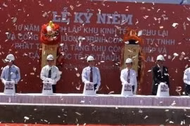La cérémonie de mise en chantier de la zone industrielle et de port international Dortor Thanh (Source: Doan Huu Trung/VNA)