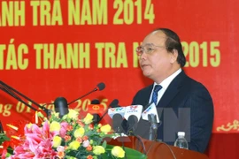 Le vice-PM Nguyen Xuan Phuc prend la parole à la conférence du secteur de l'inspection, 22 janvier à Hanoi. (Source : VNA)