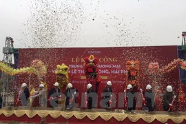 Cérémonie de mise en chantier du complexe commercial et résidentiel de Vingroup à Hai Phong. Photo: VNA
