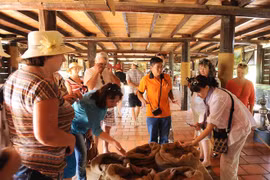 Les touristes étrangers visitent le musée mondial du café au Vietnam dans la ville de Buon Ma Thuot, province de Dak Lak. (Photo d'illustration)