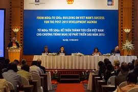 Colloque sur la future direction du programme de développement pour l’après-2015, le 17 avril à Hanoi.