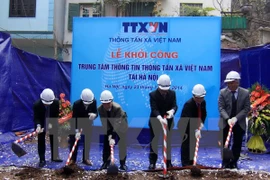 Mise en chantier du Centre d'information de la VNA à Hanoi. Photo : VNA