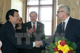 Le président Truong Tan Sang et le président du Sénat tchèque, Milan Stech (Source: VNA)