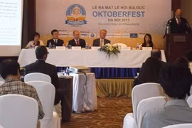 Vue générale de la conférence de presse, tenu le 19 septembre à Hanoi afin d’annoncer l’Oktoberfest Hanoi 2013. 