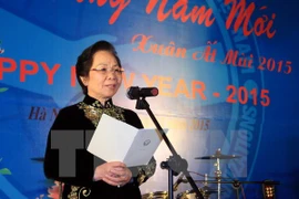 Le vice-président du Vietnam, Mme Nguyen Thi Doan, prend la parole à la cérémonie. Source: VNA