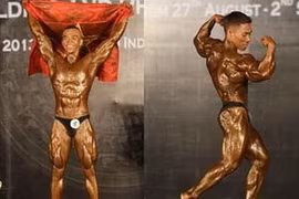 Les culturistes vietnamiens ont remporté la médaille d'or. Photo : VNA