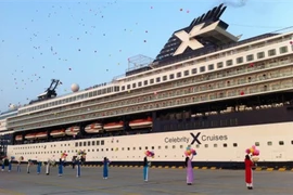 Le Celebrity Cruise jette l'ancre au port de Tân Cang - Cái Mép, dans la province de Bà Ria - Vung Tàu (Sud). 