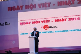 Nakajima Satoshi, consul du Japon à Hô Chi Minh-Ville, lors de la cérémonie d’inauguration du Festival d'échanges culturels Vietnam - Japon 2014