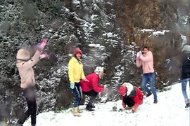 La neige tombe à Sapa. Photo/VNA