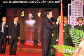 Le président du Vietnam, M. Truong Tan Sang, à la cérémonie de célébration du 210e anniversaire de Thanh Dong et du 60e anniversaire de la libération de la ville de Hai Duong. Source: VNA