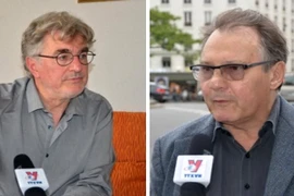 L'historien Alain Ruscio (doite) et le réalisateur Daniel Roussel. (Source : VNA)