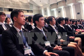 Des aide-soignants vietnamiens participent au cours de japonais au Centre international de formation Makuhari. Photo: VNA