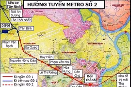 La ligne de métro N°2 devrait entrer en service officiellement en 2020. Photo: dantri.com.vn