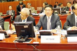 Le vice-ministre et ministre des Affaires étrangères, Pham Binh Minh à la Conférence ministérielle ASEAN-UE. (Source:VNA)