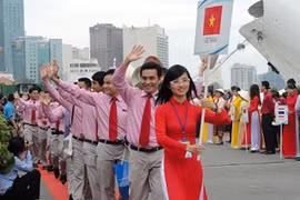 Cérémonie d'accueil du bateau de la jeunesse de l’Asie du Sud-Est à Hô Chi Minh-Ville, le 9 novembre à Hô Chi Minh-Ville. 