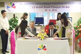 Cérémonie d’inauguration du Campus numérique francophone partenaire de Hanoi. (Source : VNA)